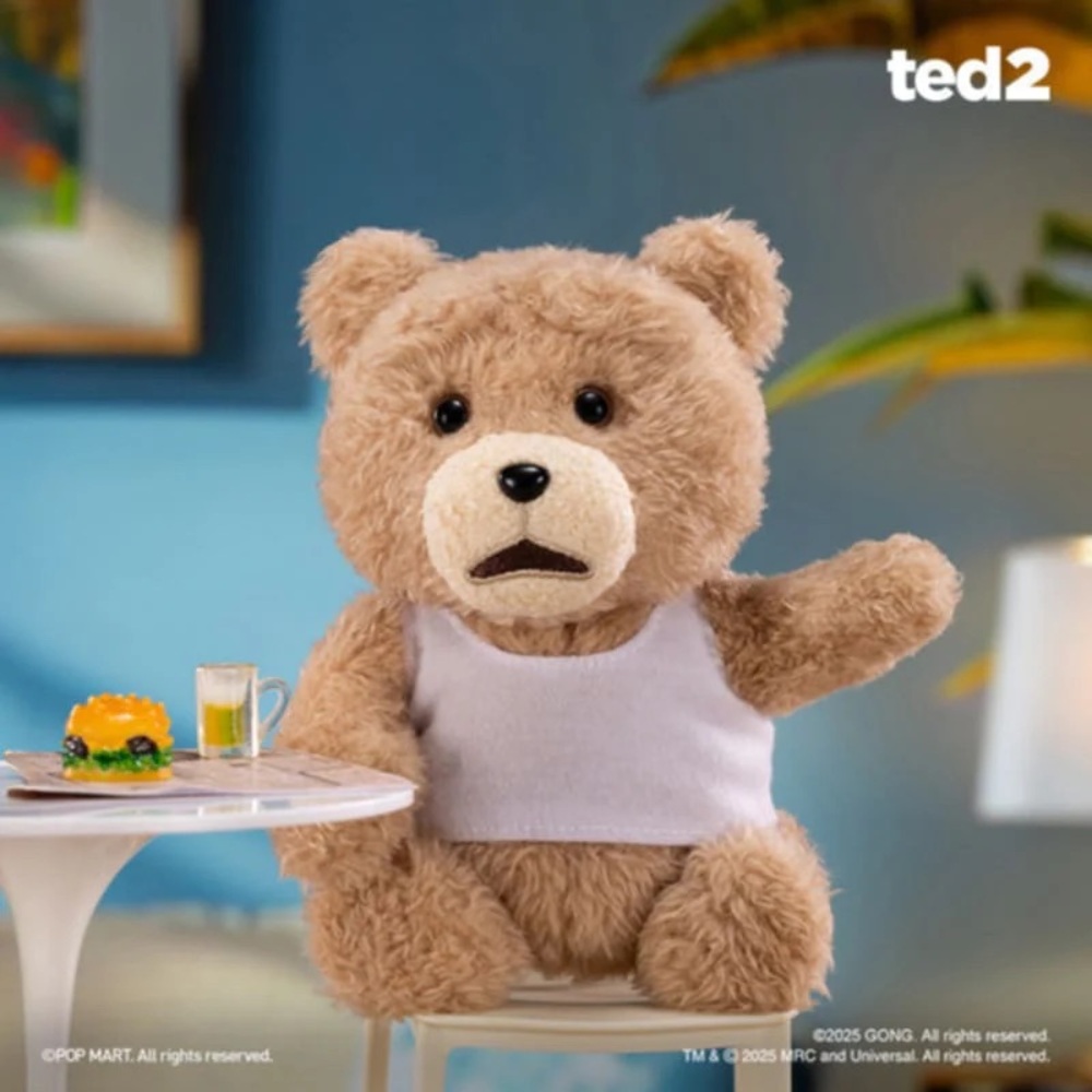 Pop Mart Ted 2 Plush Keychain Pendant Vest Bear